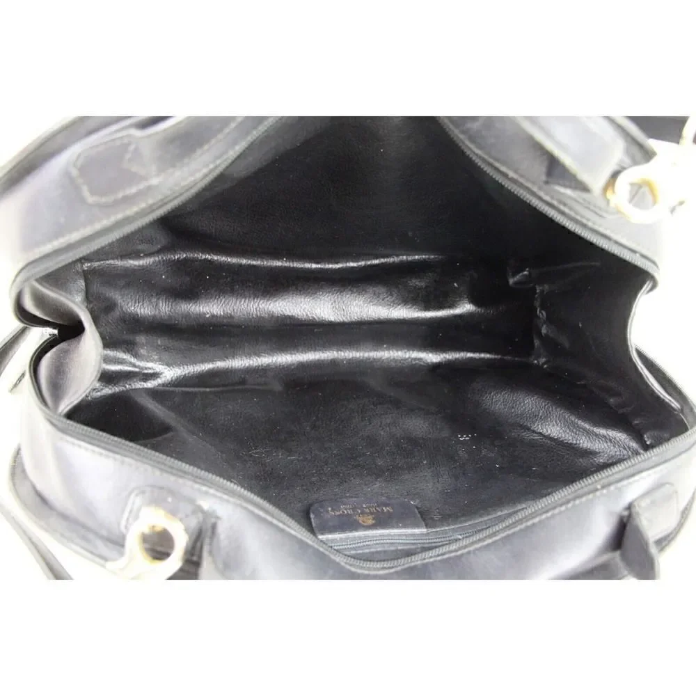 AUTHENTIC Mark Cross ITALY BLACK GENUINE LEATHER SHOULDER BAG X-BODY HANDBAG